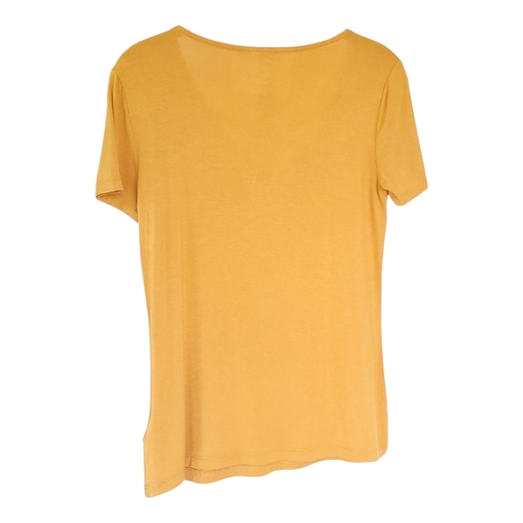 NWT Philosophy XS Softest Lattice Short Sleeve TShirt Top Gold - Picture 4 of 10